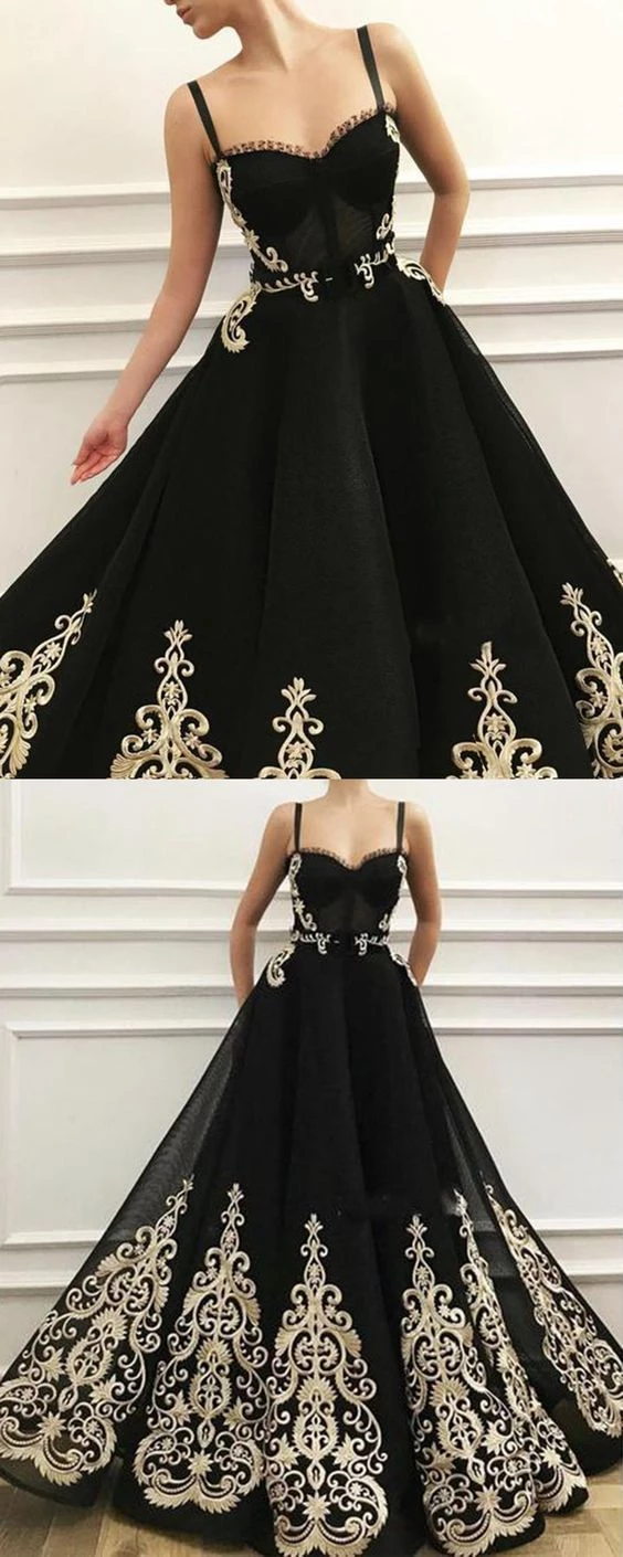 gold and black prom dresses